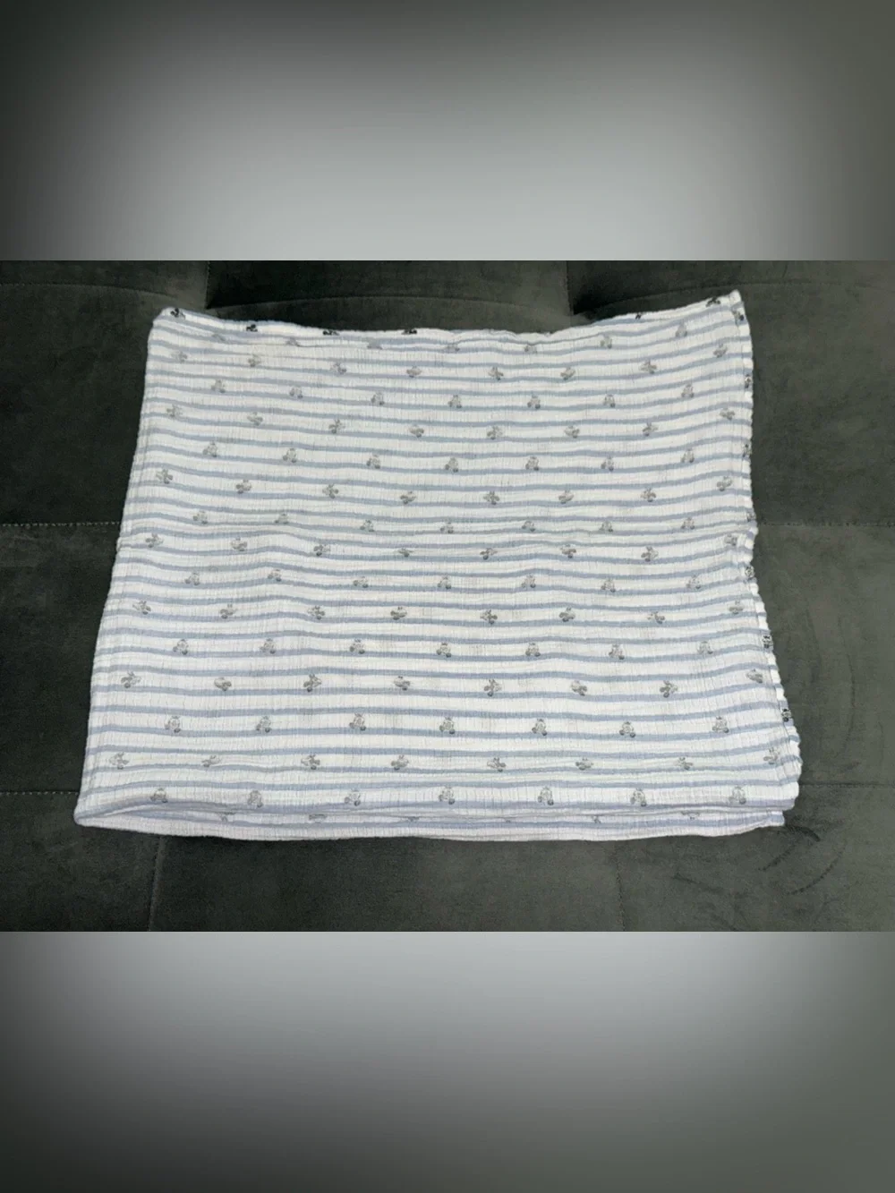 Disney Baby x aden & anais Mickey Mouse Striped 43” x 38” Muslin Swaddle Blanket
